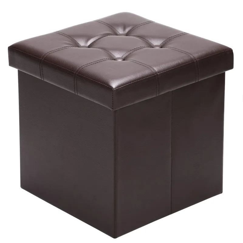 Casaria® Casaria Casaria Faltbarer Sitzhocker mit Stauraum braun 38x38x38 cm – Produktbild 1 von 1