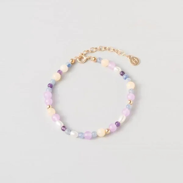 fejn jewelry fejn jewelry Armband 'spring pearl' mit Süsswasserperlen und Halbedelsteinen, Gold, – Produktbild 1 von 2