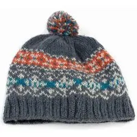 El Puente El Puente Mütze, Größe M | Fair Trade & Handmade aus Nepal, Grau,blau,orange, – Produktbild 1 von 1
