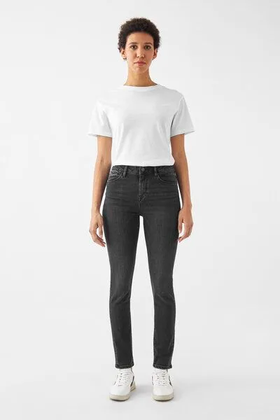 DAWN Damen Jeans SUN UP Powerstretch DAWN Bio-Baumwolle, Black denim, – Produktbild 2 von 5