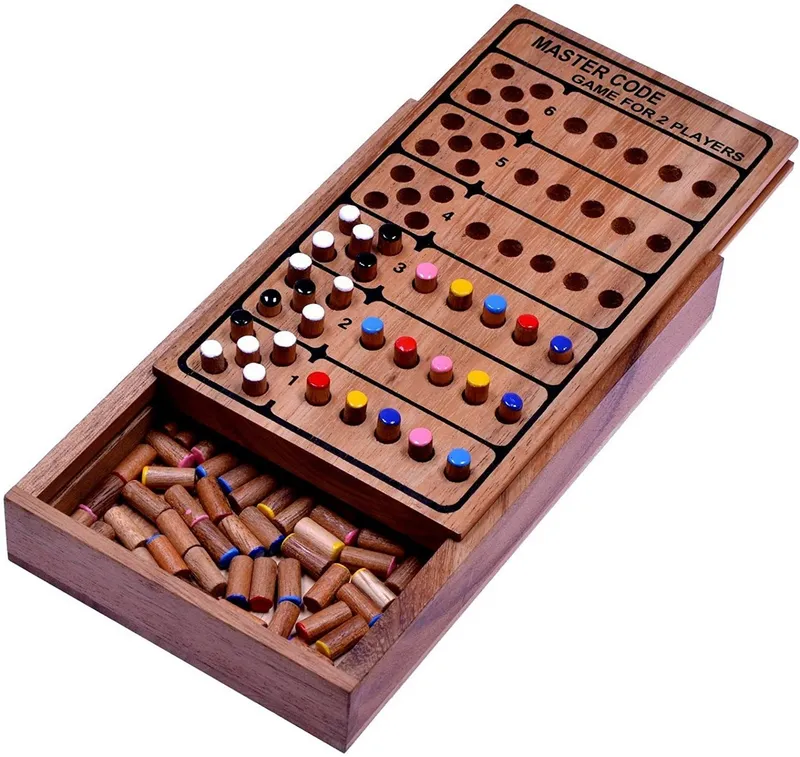 LOGOPLAY Spiel Code Finder, Gesellschaftsspiel, Code Finder – Logik- und Denkspiel aus edlem Samena-Holz für 2 Spieler, Beige, – Produktbild 2 von 5