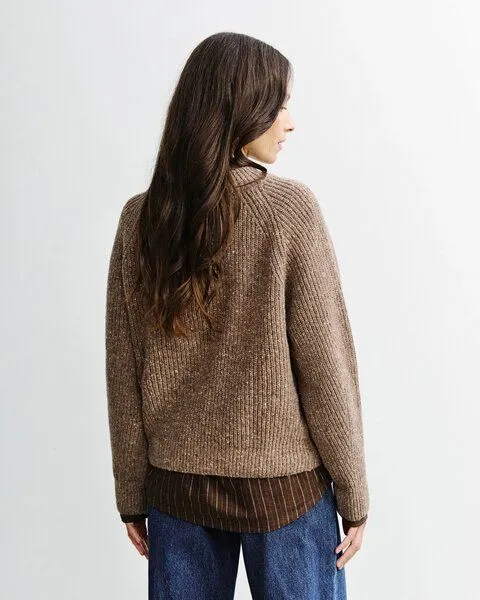 Rotholz Rotholz Women's Strickpullover aus einem Wolle/Nylon Mix, Speckled brown, – Produktbild 2 von 4