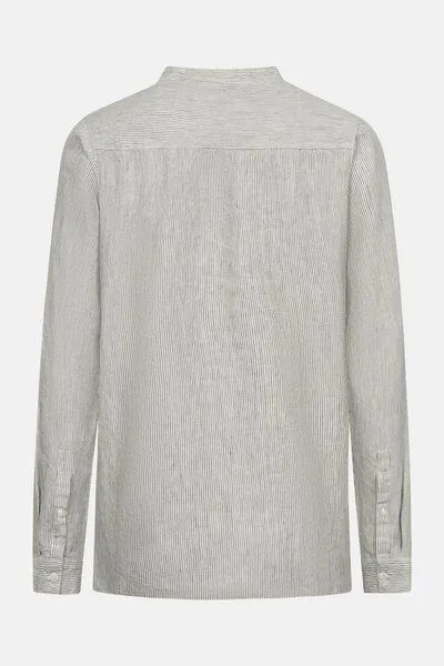 Hanseheld Hanseheld Leinenhemd Fischer Herren, Beige/dunkelgrün gestreift, – Produktbild 4 von 4