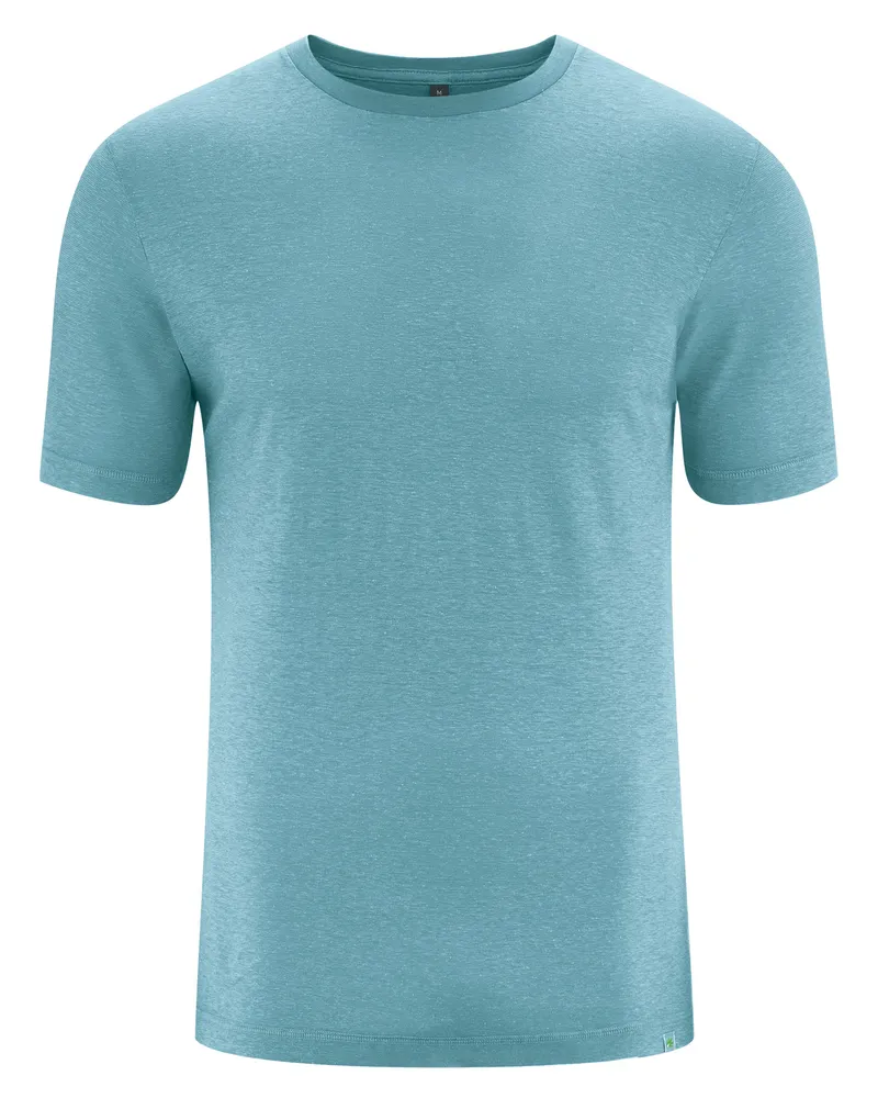 HempAge Hempage Herren vegan T-Shirt Slim Fit Wave Blau, Blau, – Produktbild 1 von 2