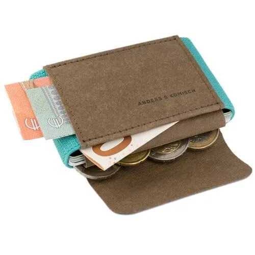 ANDERS & KOMISCH ANDERS & KOMISCH Mini Portemonnaie mit Münzfach MINI CLASSIC - Slim Wallet Braun, Mint, – Produktbild 3 von 4