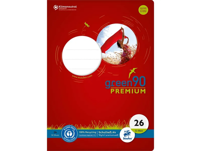Staufen Staufen Doppelheft "premio" DIN A4, 90g/m², Lineatur 26 – Produktbild 1 von 1