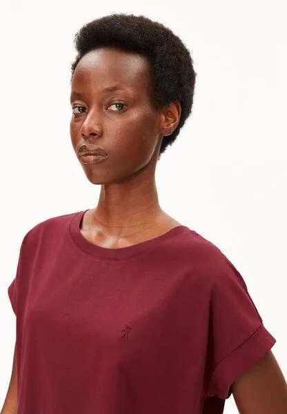 ARMEDANGELS ARMEDANGELS IDAARA Damen T-Shirt aus Bio-Baumwolle, Velvet red, – Produktbild 3 von 4