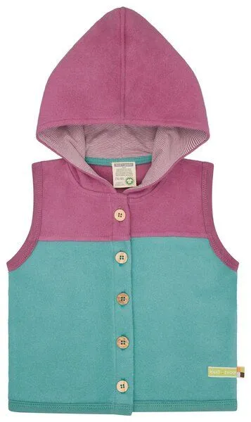 loud + proud loud + proud Babys & Kinder Weste aus Baumwoll-Fleece, GOTS-zertifiziert, Oregano(grün), – Produktbild 2 von 6