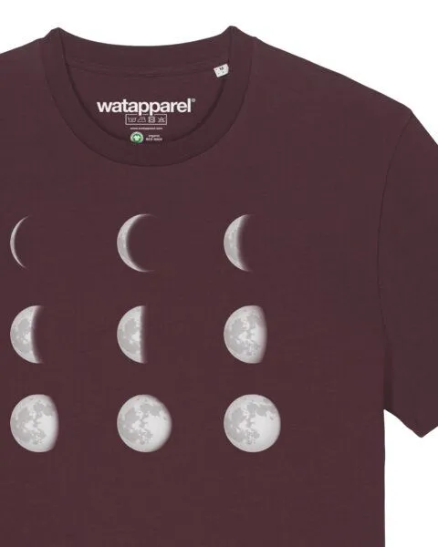 watapparel watapparel T-Shirt Unisex Moonphases, Red brown, – Produktbild 3 von 3