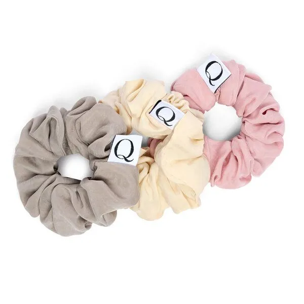 Qupro Qupro Scrunchies 2er - mit Cupro, innen Sprialgummi, Light rosé, – Produktbild 4 von 4