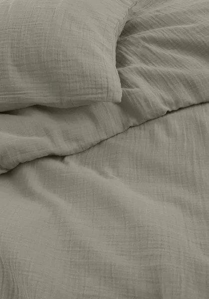 hessnatur hessnatur Musselin Bettwäsche-Set aus reiner Bio-Baumwolle, Seegras, – Produktbild 3 von 4