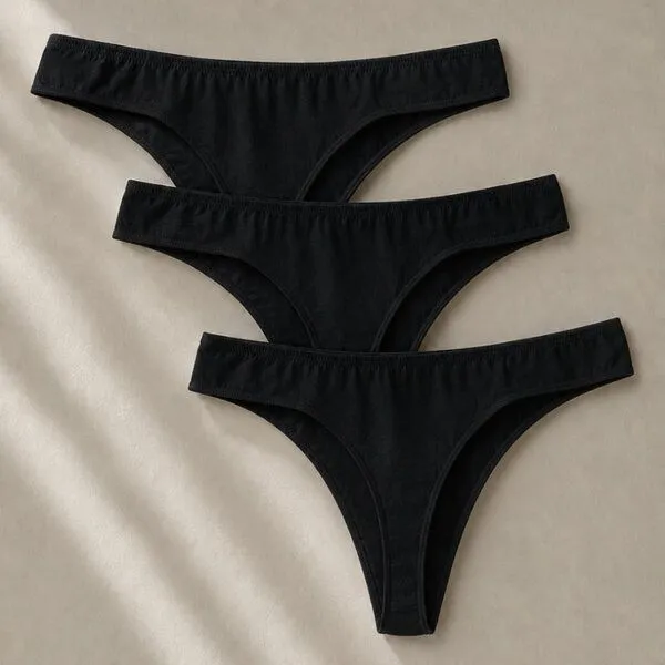 comazo|earth comazo|earth Fairtrade String low cut 3er Pack | GOTS zertifiziert, Schwarz, – Produktbild 3 von 4