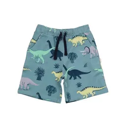 Walkiddy Kinder Shorts „Running Dinosaurs“ GOTS-zertifiziert aus Bio-Baumwolle, blau, elastischer Bund – Walkiddy, weich & bequem für warme Tage – Produktbild 1 von 1