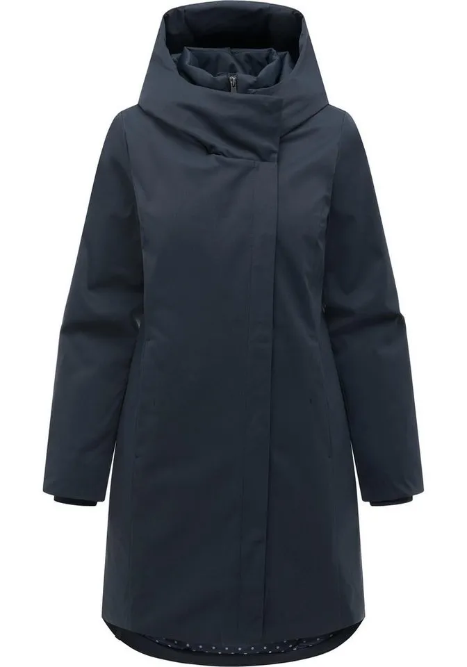 ragwear ragwear Kurzmantel Pavleen Y Griffiger Damen Mantel mit hohem Kragen, Blau, – Produktbild 2 von 4