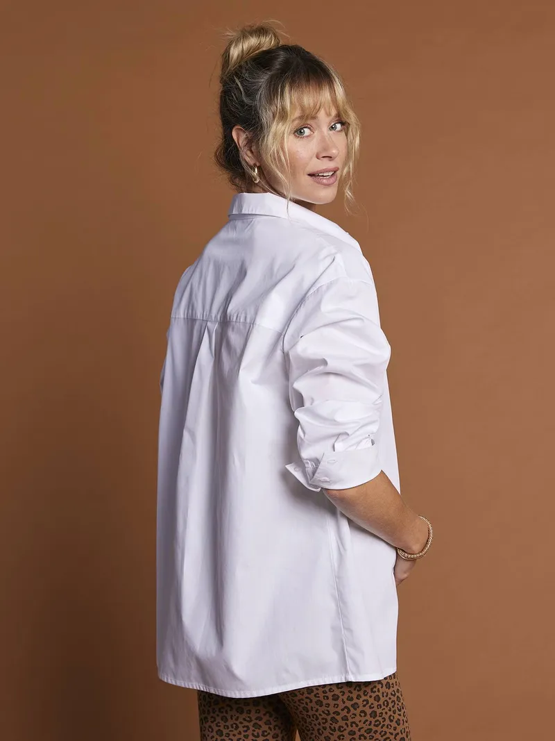 Envie De Fraise Lange Bluse für Schwangerschaft und Stillzeit ENVIE DE FRAISE, Wollweiß, – Produktbild 3 von 4