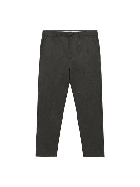 KnowledgeCotton Apparel KnowledgeCotton Apparel Chino-Hose CHUCK mit Fischgrätmuster - Regular Fit - aus Bio-Baumwolle, Grau-dark-grey-melange, – Produktbild 1 von 2