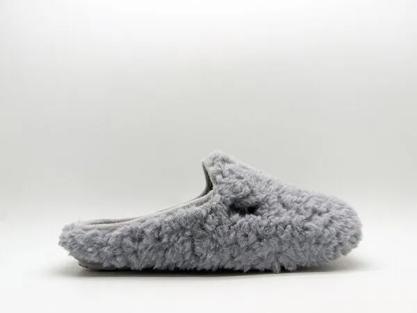 thies Hausschuh "thies ® Rec Fluffy Slipper" aus rec. PES, Grey (grau), – Produktbild 2 von 4
