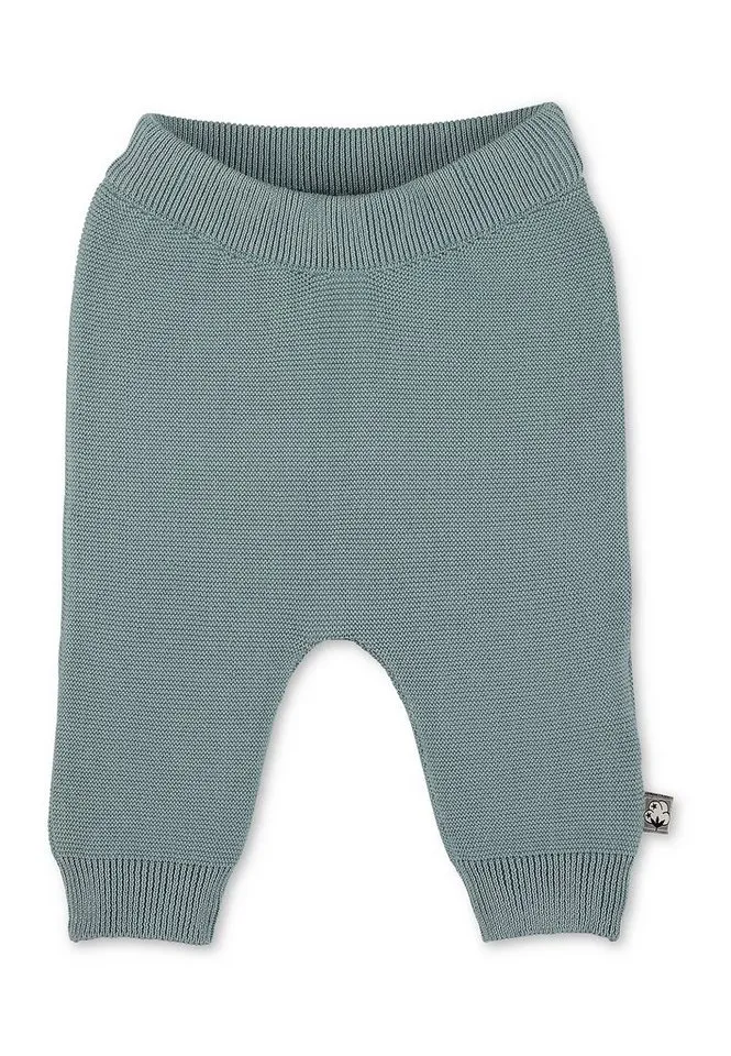 Sterntaler Sterntaler Stoffhose GOTS Strick-Hose (1-tlg) GOTS-Strickhose aus Bio-Baumwolle mit eingestricktem Sternmotiv, Blau|grün, – Produktbild 1 von 5
