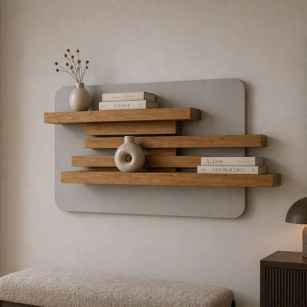 Living Oak Living Oak Wandregal Eiche No.08, Lichtgrau, – Produktbild 1 von 4