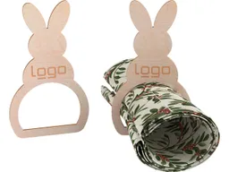 4er-Pack Serviettenring "Osterhase" FSC-zertifiziert, inkl. Lasergravur – Produktbild 1 von 1