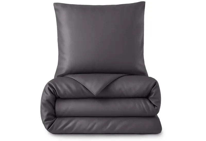 Laynenburg Bettwäsche Eukalyptus aus 100% Tencel Lyocell ab Gr. 135x200, kühlende, atmungsaktive Sommer-Bettwäsche mit Reißverschluss, Grau, – Produktbild 1 von 6