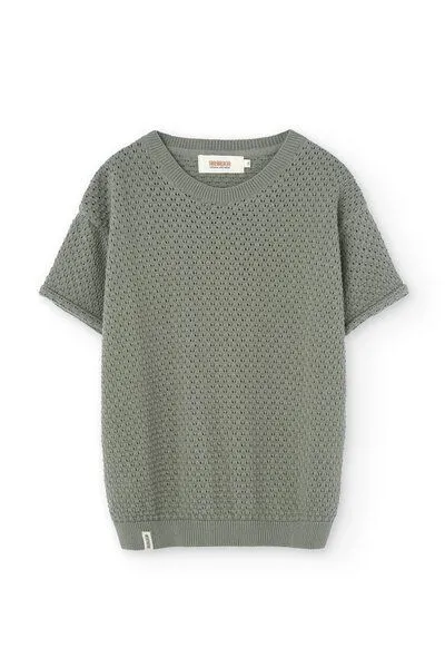 TIRALAHILACHA TIRALAHILACHA Hadara Short Sleeve Knitted Top, Grau, – Produktbild 4 von 4