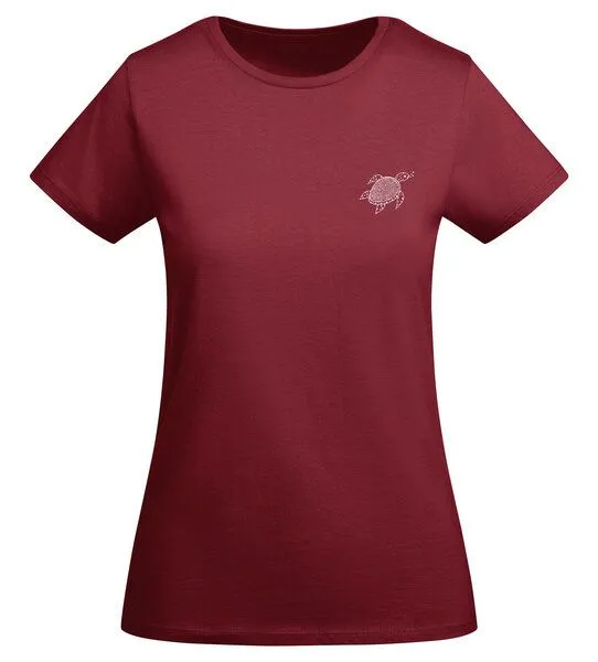 vis wear vis wear Die Schildkröte aus dem Ozean - Damen Organic Shirt, Rot, – Produktbild 4 von 4