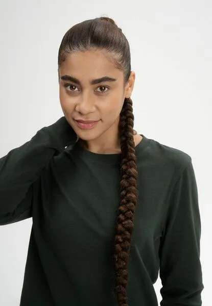 MELA MELA Langarmshirt schwer Style AASTHA aus 100% Bio-Baumwolle, Dunkelgrün, – Produktbild 4 von 4