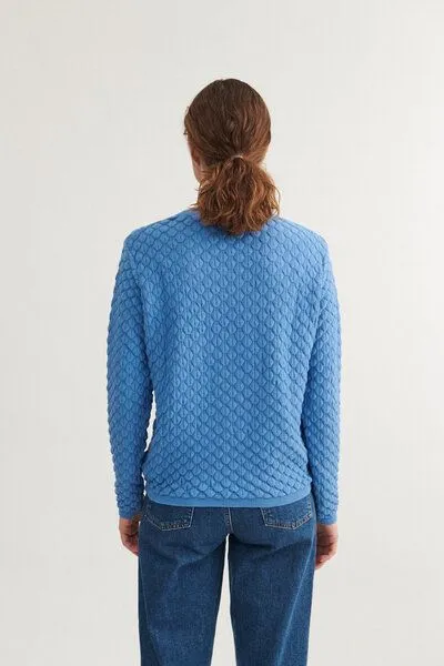 Basic Apparel Basic Apparel Strickpullover - Camilla sweater - aus Bio-Baumwolle, Blau (riviera), – Produktbild 3 von 4