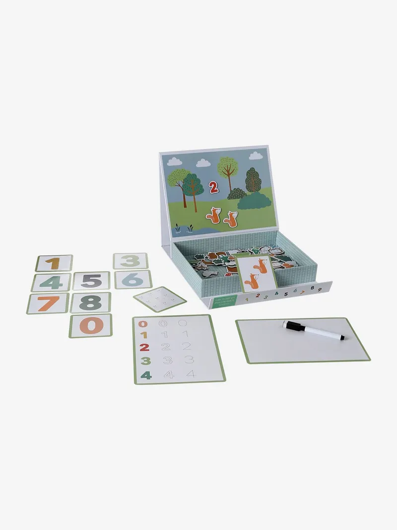 Vertbaudet Magnetisches Zahlen-Spiel GRÜNER WALD für Kinder, Grün, – Produktbild 2 von 4