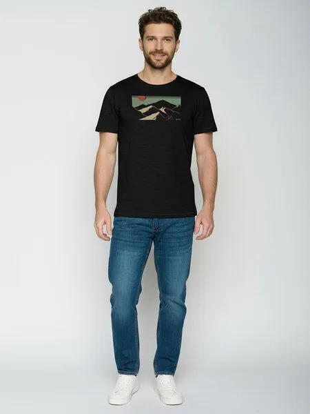 GreenBomb GREENBOMB Mountain Tour Spice - Sportliches T-Shirt aus Bio-Baumwolle / hochwertiger Print / GOTS / Fair & Vegan, Schwarz (schwarz), – Produktbild 3 von 4