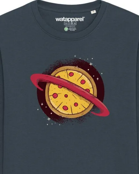 watapparel watapparel Sweatshirt Unisex Pizza Planet, India ink grey, – Produktbild 3 von 3