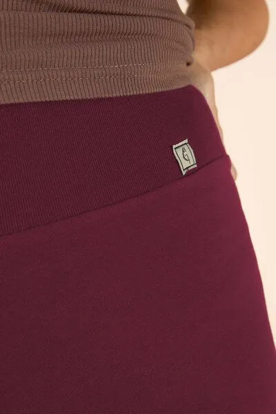 La Gitana La Gitana Culotte Hose Damen Bio-Baumwolljersey nachhaltig – „Loah“, Bordeaux(rot), – Produktbild 4 von 4