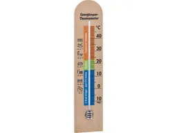 Energiespar-Thermometer für den Innenbereich aus Buchenholz, mit bunter Skalierung – Produktbild 1 von 1