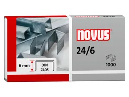 Novus Novus Heftklammern 24/6, verzinkt, Heftleistung  ca. 20 Blatt, 1.000 Stk. – Produktbild 1 von 1