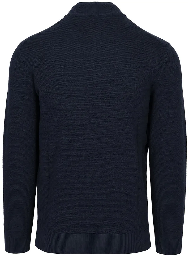Profuomo Profuomo Half Zip Pullover Dunkelblau mit Struktur - Größe XXL, Dunkelblau, – Produktbild 3 von 3