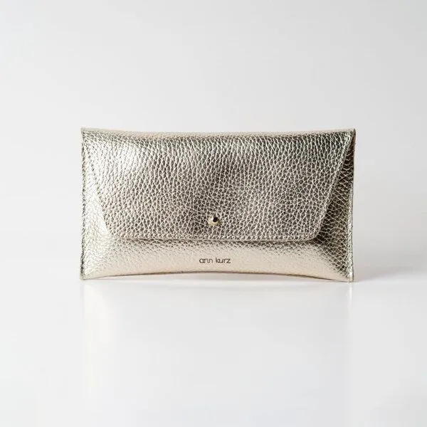 ann kurz ann kurz Mini Envelope – Portemonnaie aus Leder, Metallic champagne, – Produktbild 1 von 1