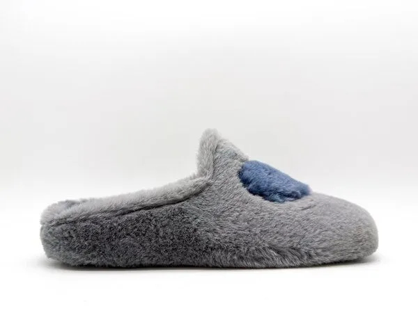 thies Rec Heart Slipper von thies ® aus recyceltem PES, Grey love, – Produktbild 2 von 4