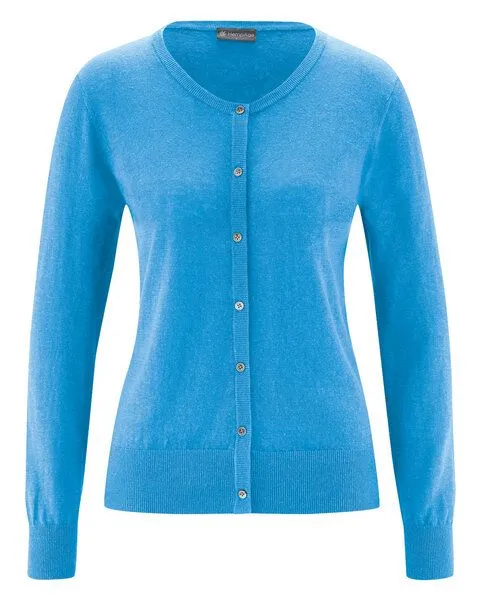 HempAge HempAge Cardiganjacke Damen Hanf/Biobaumwolle, Topaz (blau), – Produktbild 1 von 4