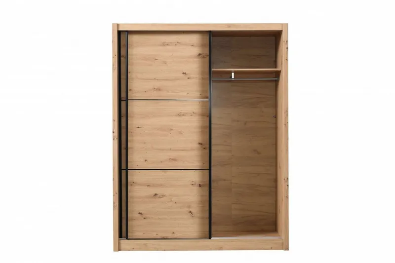 Home affaire Schwebetürenschrank Navara Kleiderschrank Wäscheschrank in 3 Breiten, mit kompletter Innenausstattung, FSC®-zertifiziert, Beige, – Produktbild 3 von 4