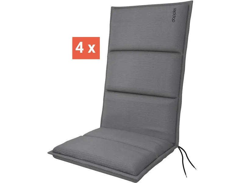 Doppler doppler Auflage "CITY" für Hochlehner, 4er-Pack, 119x48x6 cm, Polyester, dunkelgrau – Produktbild 1 von 1