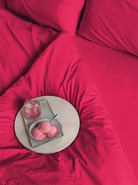 erlich textil erlich textil Cotton Select Spannbettlaken aus Bio-Baumwolle, made in Europe, Knallpink, – Produktbild 3 von 6