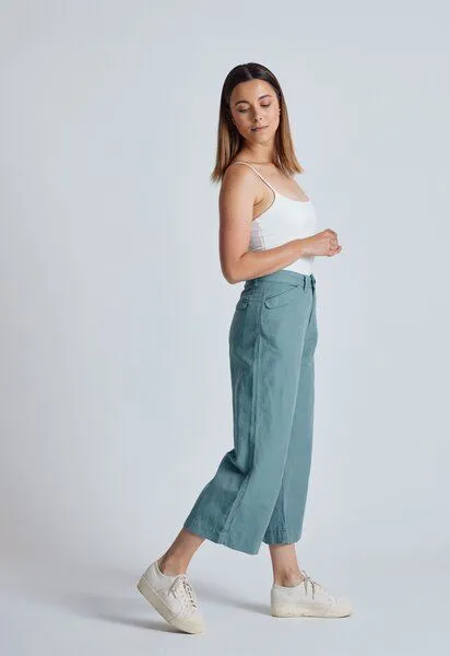 Flax and Loom Flax and Loom Leinen Culotte Betty, Retro blue, – Produktbild 2 von 6