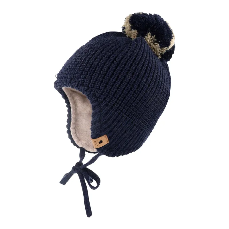 Maximo Maximo Winter-Strickmütze mit Bommel, Blau, – Produktbild 1 von 1