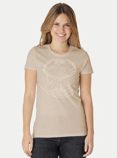 Peaces.bio - handbedruckte Biomode Peaces.bio - handbedruckte Biomode Bio-Damen-T-Shirt "Weltenesche", Sand, – Produktbild 2 von 2