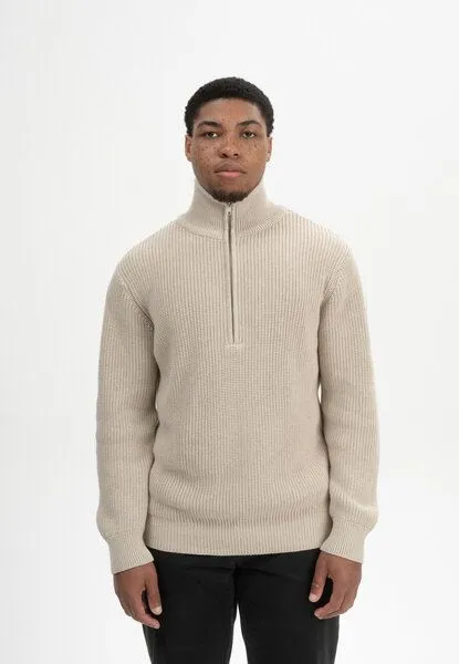 MELA Rippstrick Troyer UDAI | von MELA | Fairtrade & GOTS zertifiziert, Kiesel melange, – Produktbild 1 von 4