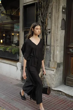 Neu Nomads Neu Nomads Damen vegan Kleid Kaftan Capri Schiefer Schwarz – Produktbild 1 von 1