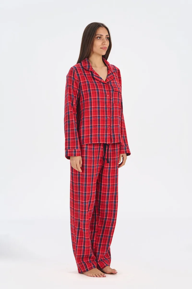 KOMODO KOMODO Damen vegan Pyjama Set Jim Jam Rot, Rot, – Produktbild 1 von 2