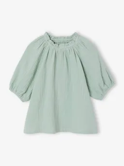 Vertbaudet Musselinbluse Mädchen mit Ballonärmeln salbei – Produktbild 1 von 1
