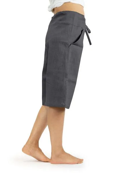 SCHAZAD Bermuda-Leinenhose von SCHAZAD, Anthrazit, – Produktbild 2 von 3